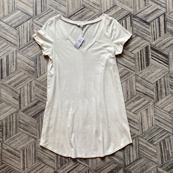 white distressed dress